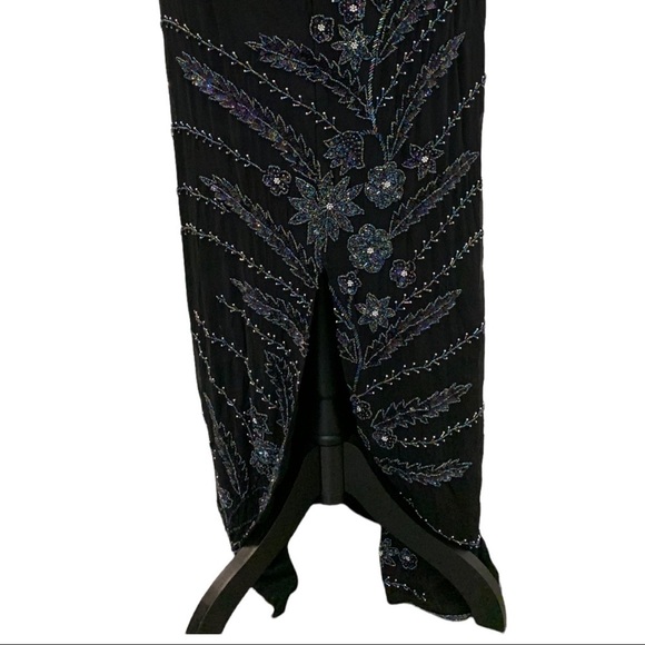 Vintage Scala Floral Beaded Sleeveless Maxi Dress - Picture 10 of 13